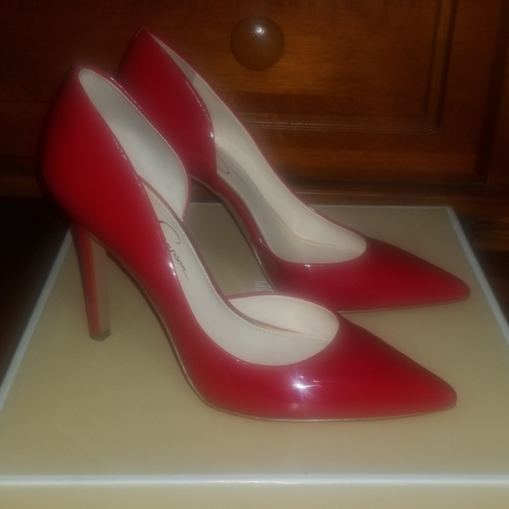 JS-Claudette patent leather red pumps